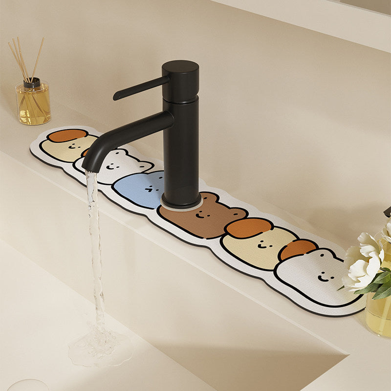 Decorative Absorbent Sink Mat with Cute Bread Cartoon Design — product view 3