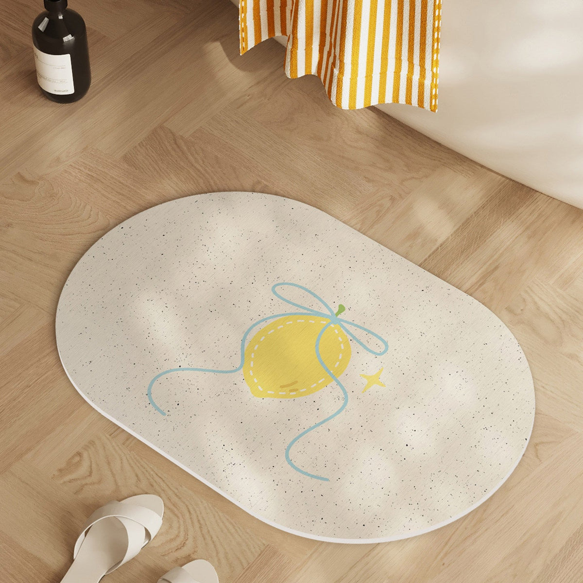 Playful Lemon-Themed Bath Mat LoungeYard — product view 7