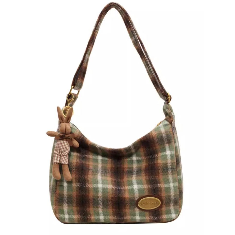 Cozy Plaid Shoulder Bag LoungeYard — product view 5
