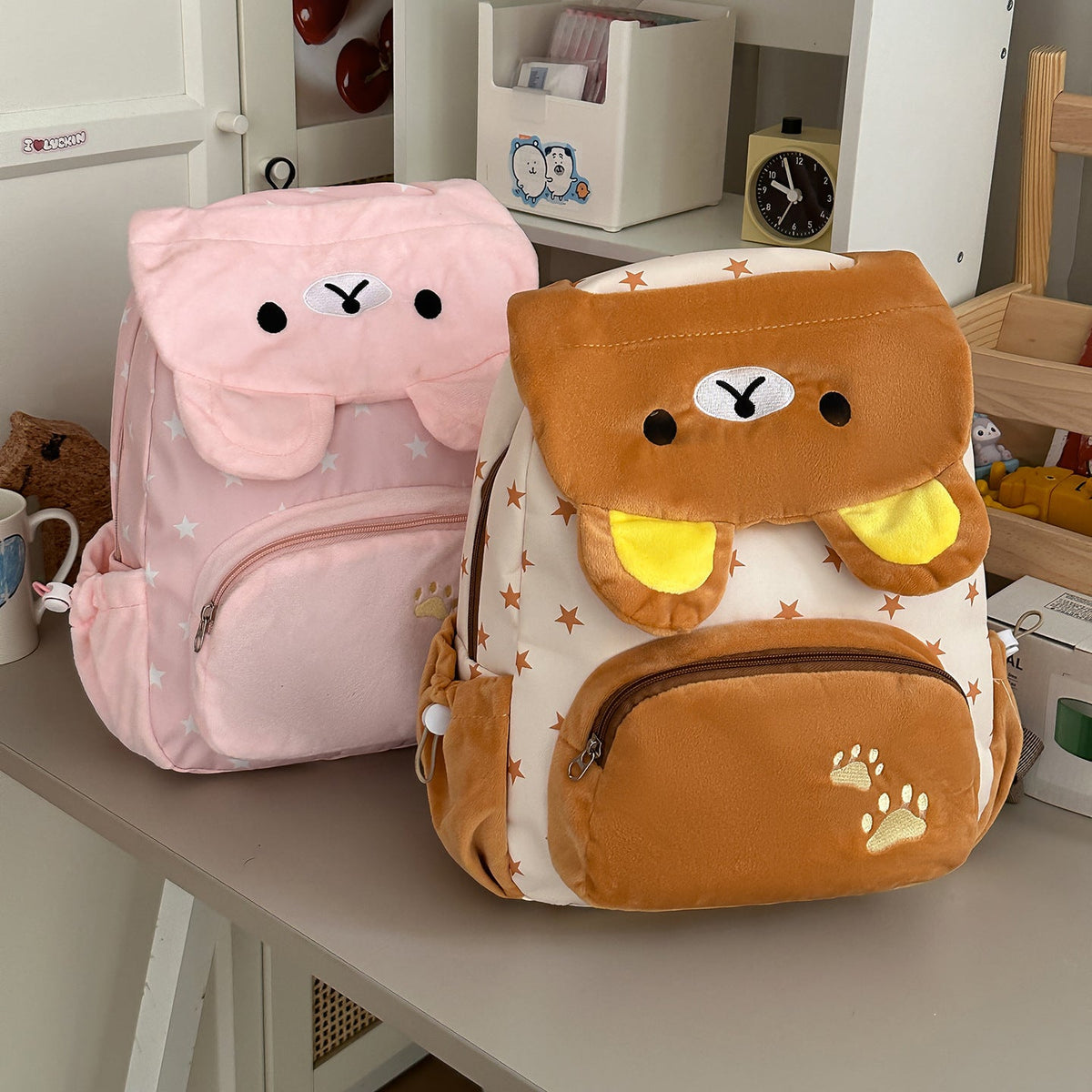 Cute Animal-Theme Plush Backpack LoungeYard — product view 4