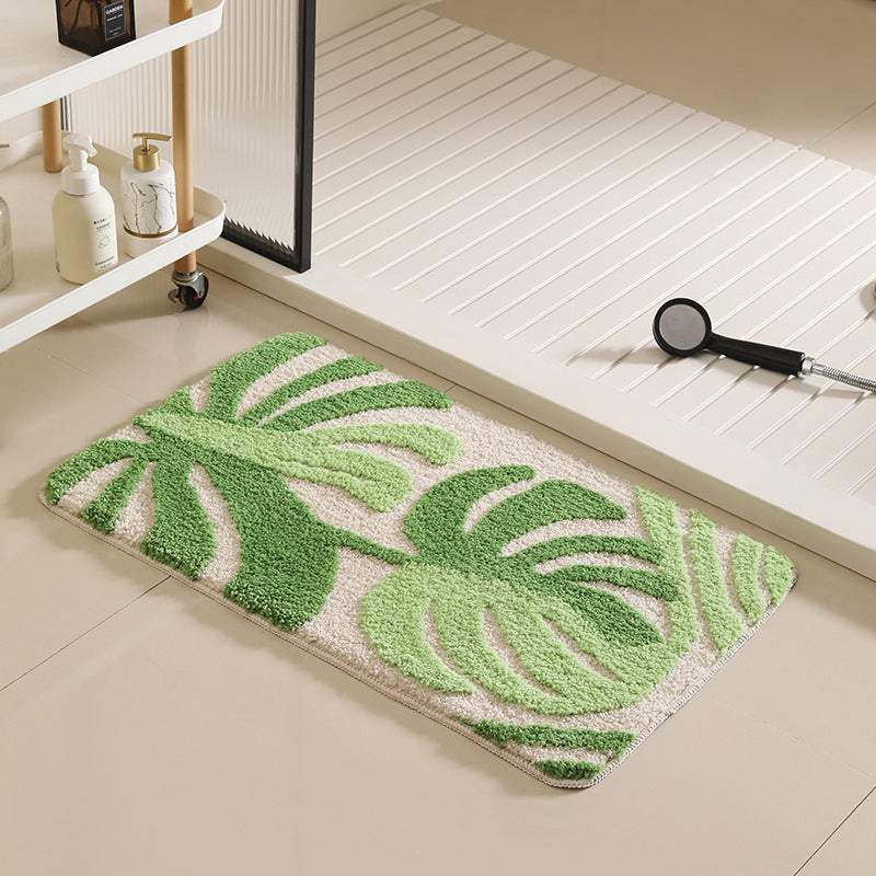 Artistic Leaf Pattern Bath Mat — product view 6