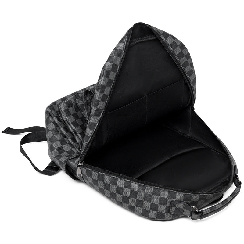 Stylish Checkerboard Laptop Backpack LoungeYard — product view 1