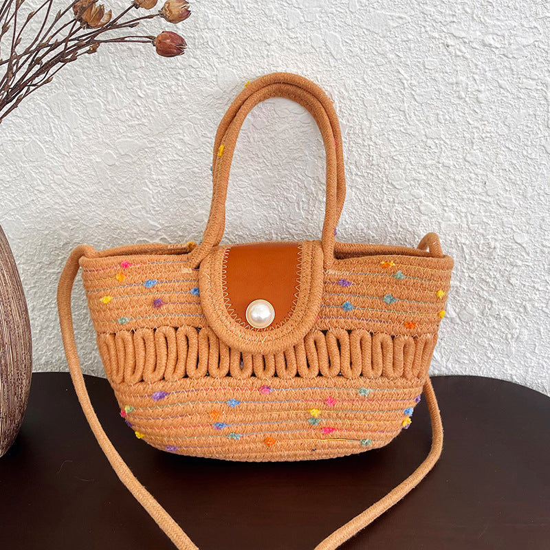 WoCharming Woven Mini Tote Bag LoungeYard — product view 2