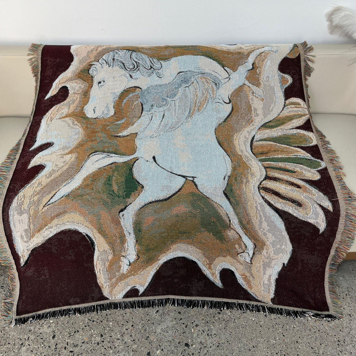 Artistic Unicorn-Themed Tapestry Blanket — product view 5