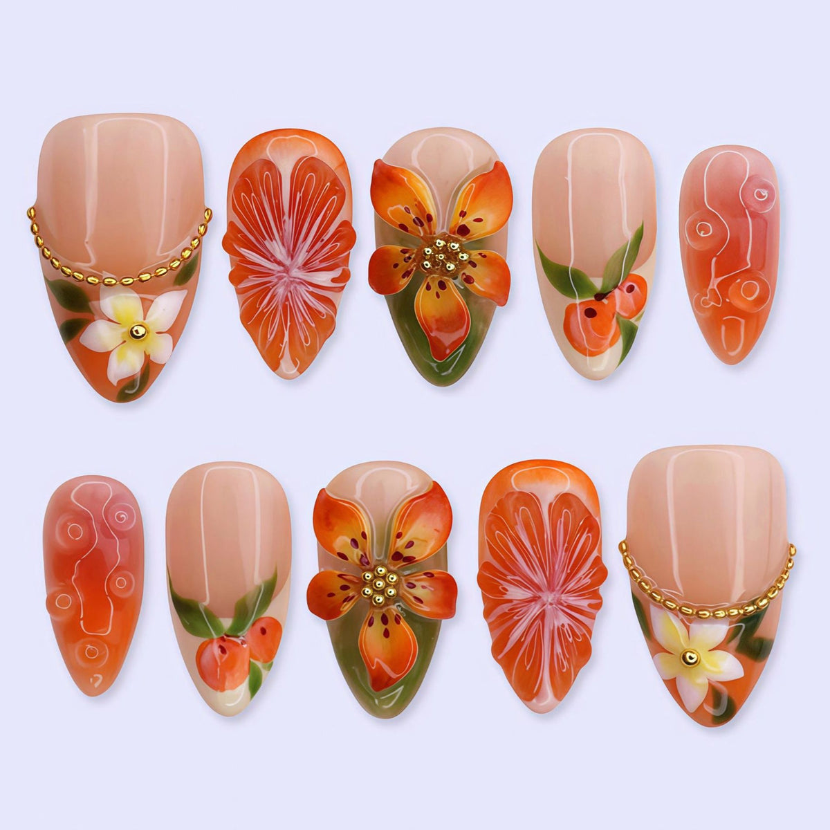 Artistic Floral Press-On Nail Art Collection 1790746209 — product view 1