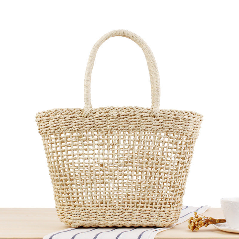 Braided Tote Bag Made of Natural Material LoungeYard — product view 1