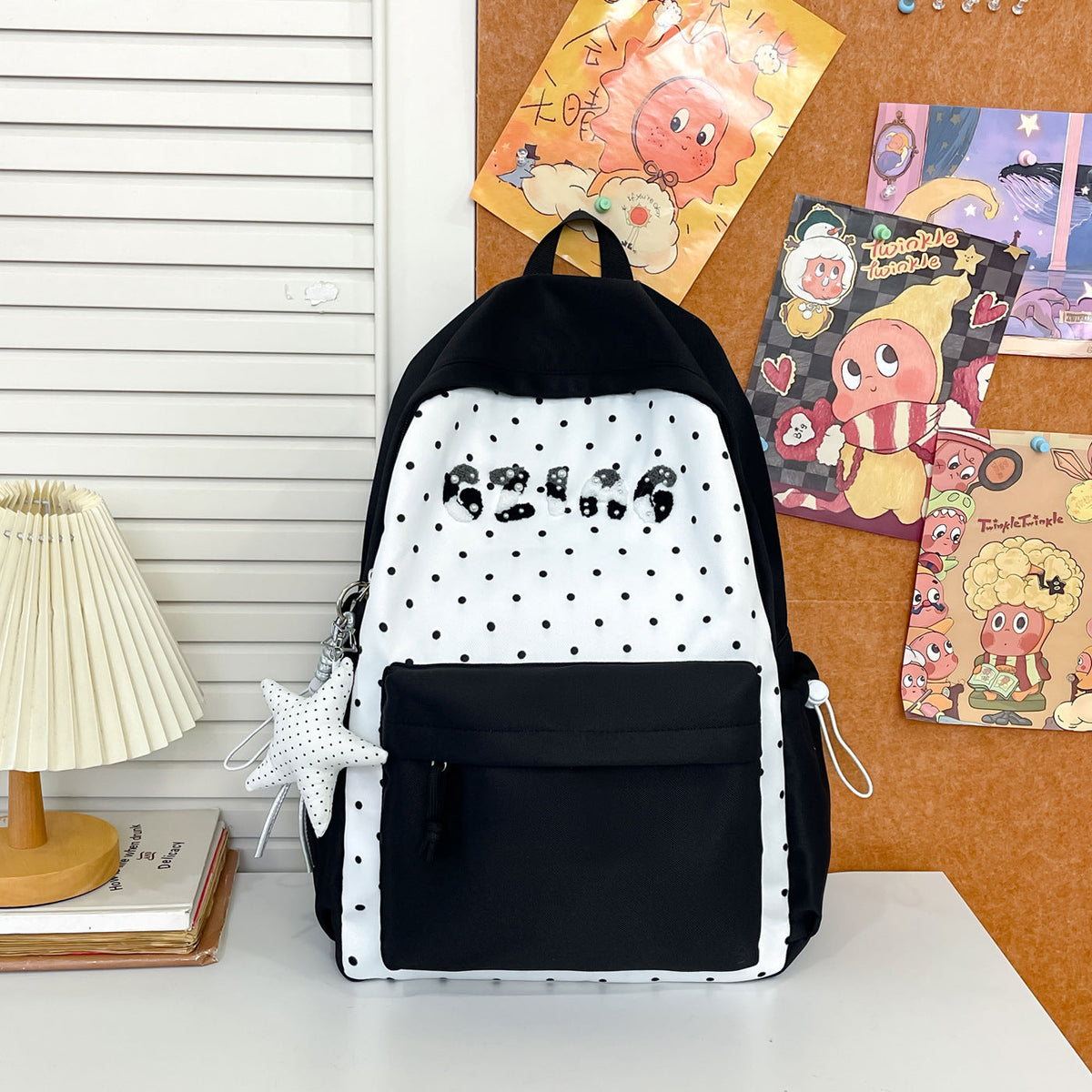 Cute Polka Dot Patterned Backpack LoungeYard — product view 7