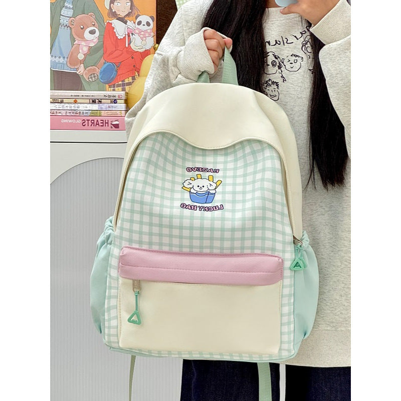 Casual Checkered Backpack LoungeYard — product view 4