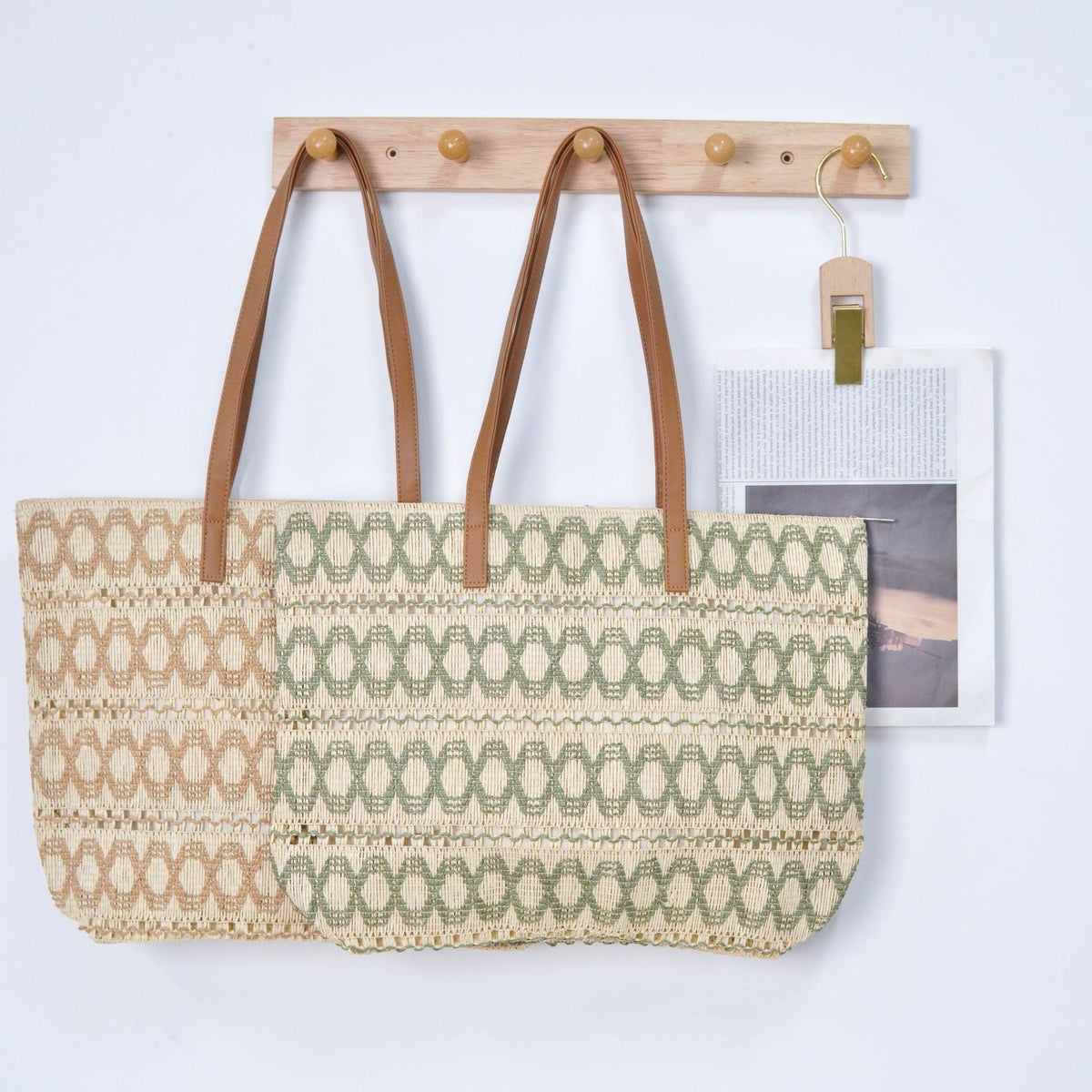 Structured Tote Bag Made of Woven Material LoungeYard — product view 2