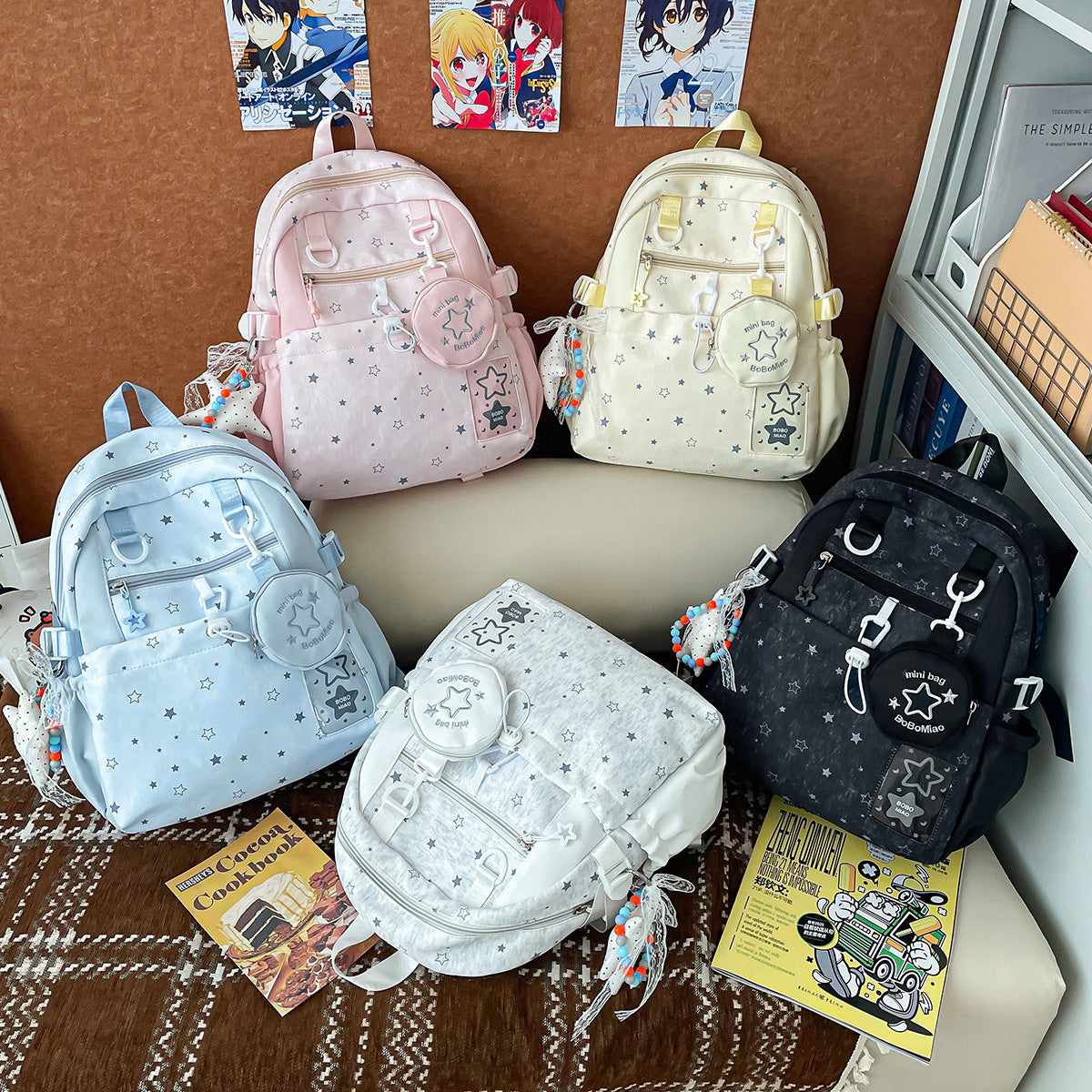 Star-Patterned Multi-Functional Backpack LoungeYard — product view 4
