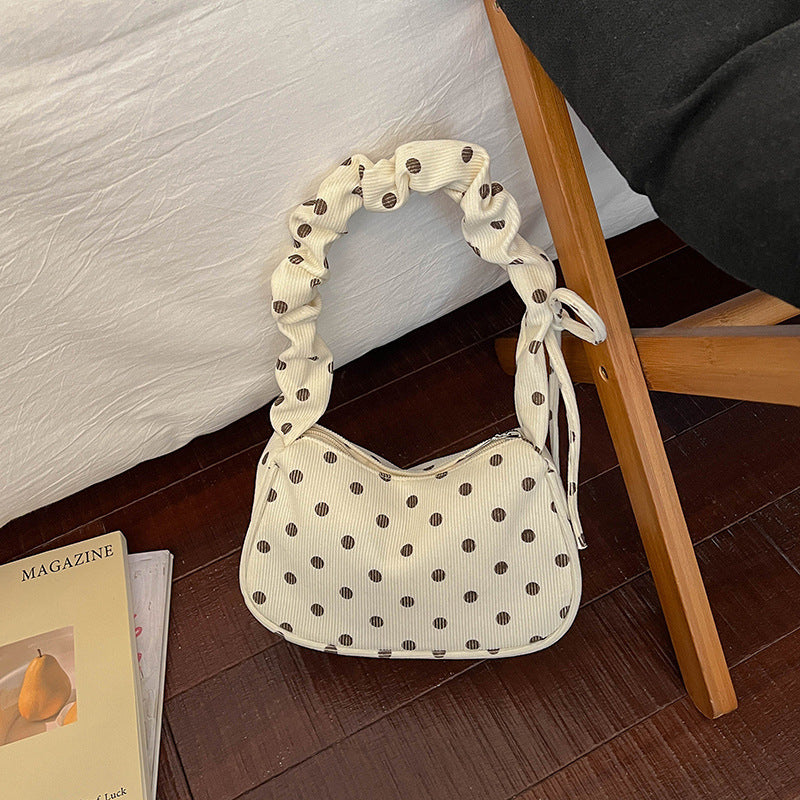 Polka Dot Textured Shoulder Bag — product view 3