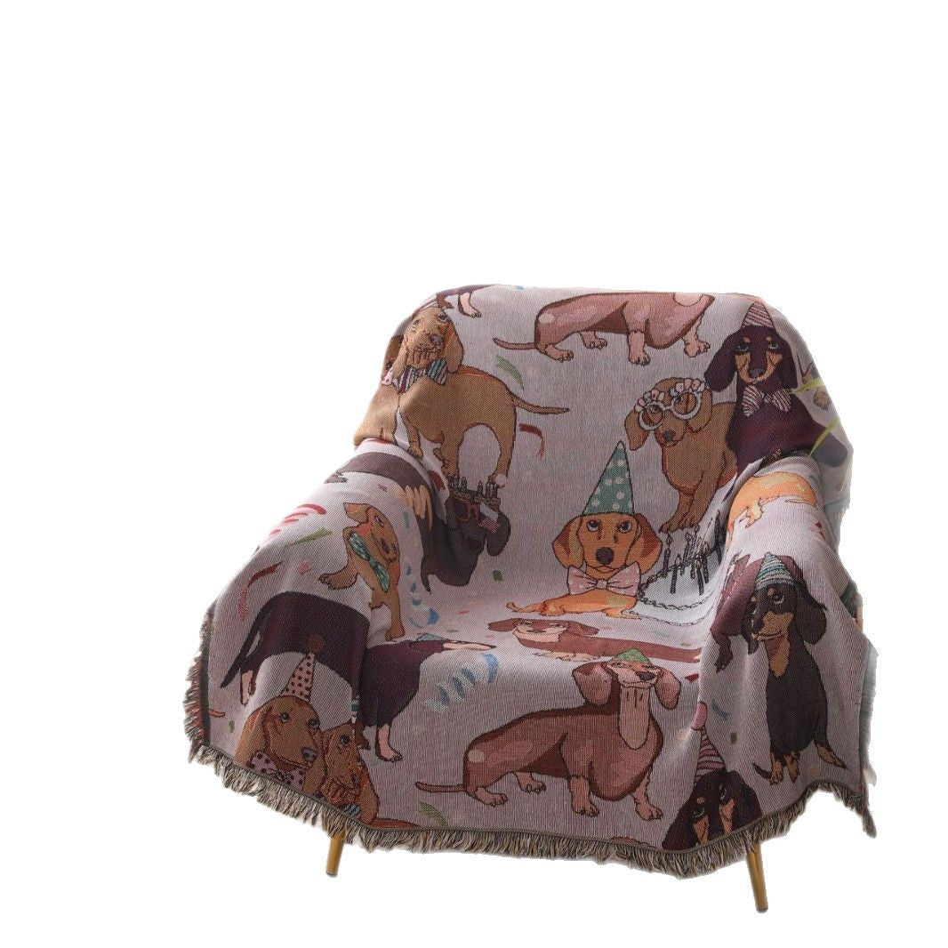 Decorative Pet-Themed Tapestry Throw Blanket — product view 5