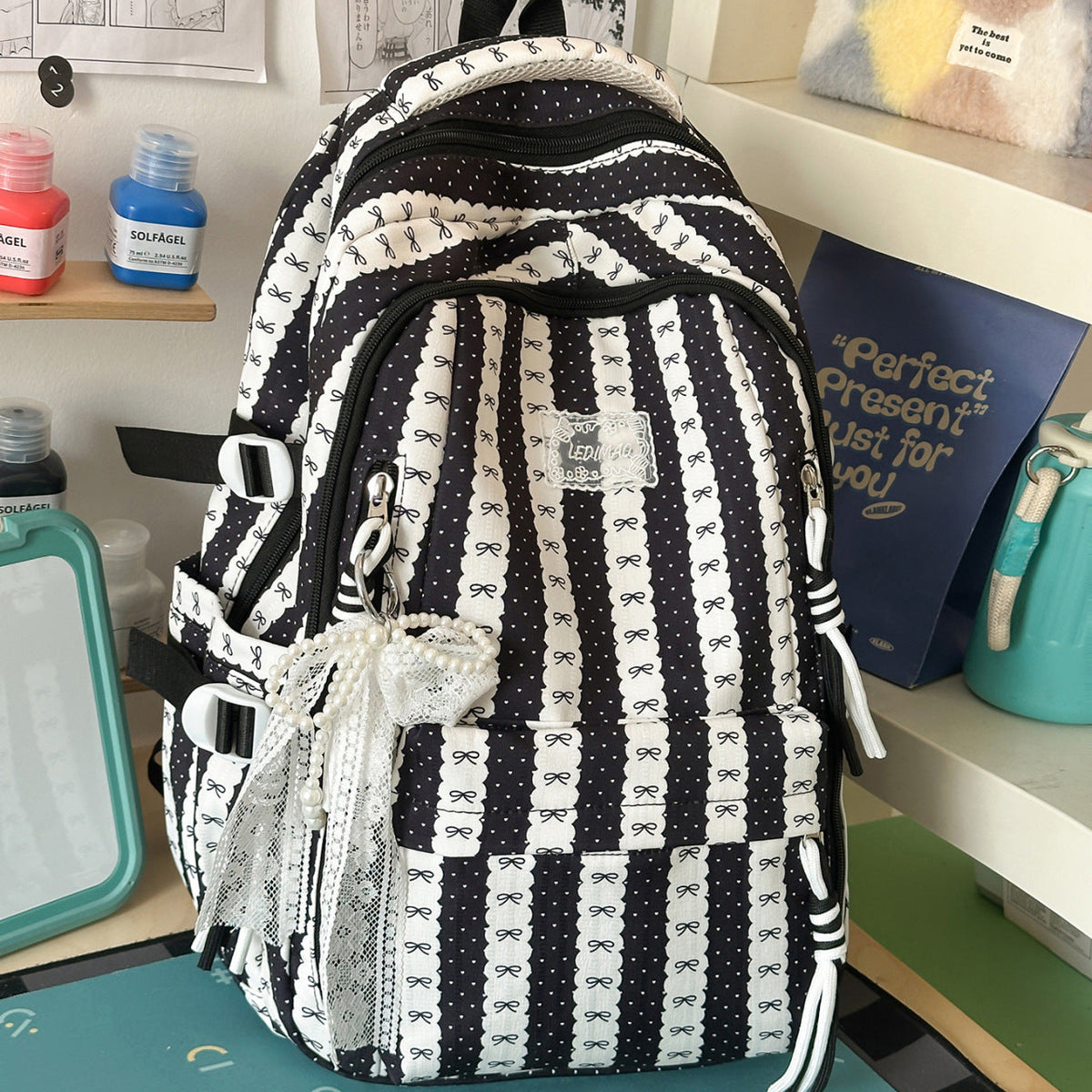 Stylish Bow-Accented Casual Backpack — product view 3