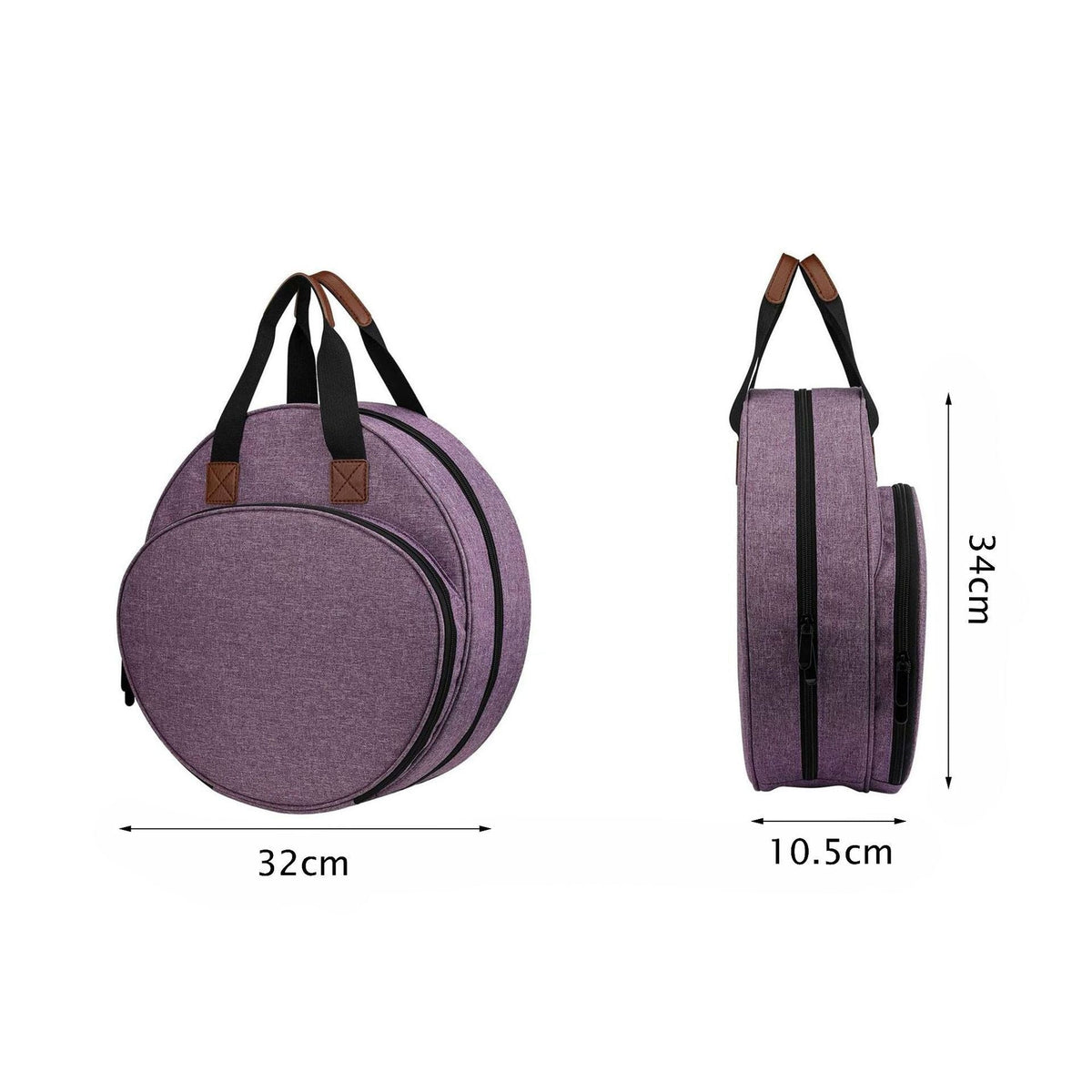 Round Tote Bag with Practical Two-Way Zipper LoungeYard — product view 6