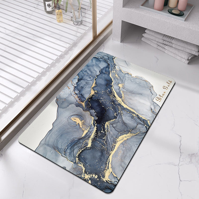 Artistic Marble Print Bath Mat — product view 7