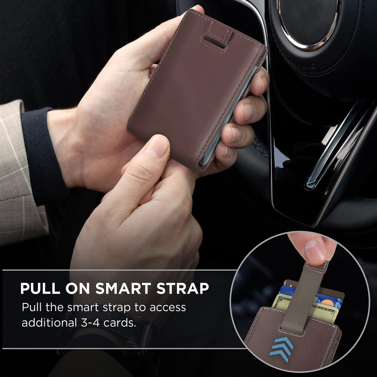 Ultra-Slim RFID-Blocking Leather Cardholder LoungeYard — product view 1