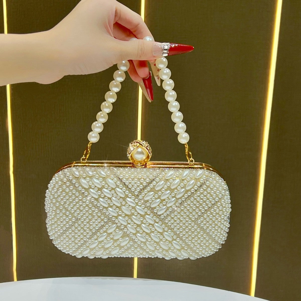 Pearl-Embellished Evening Handbag — product view 1