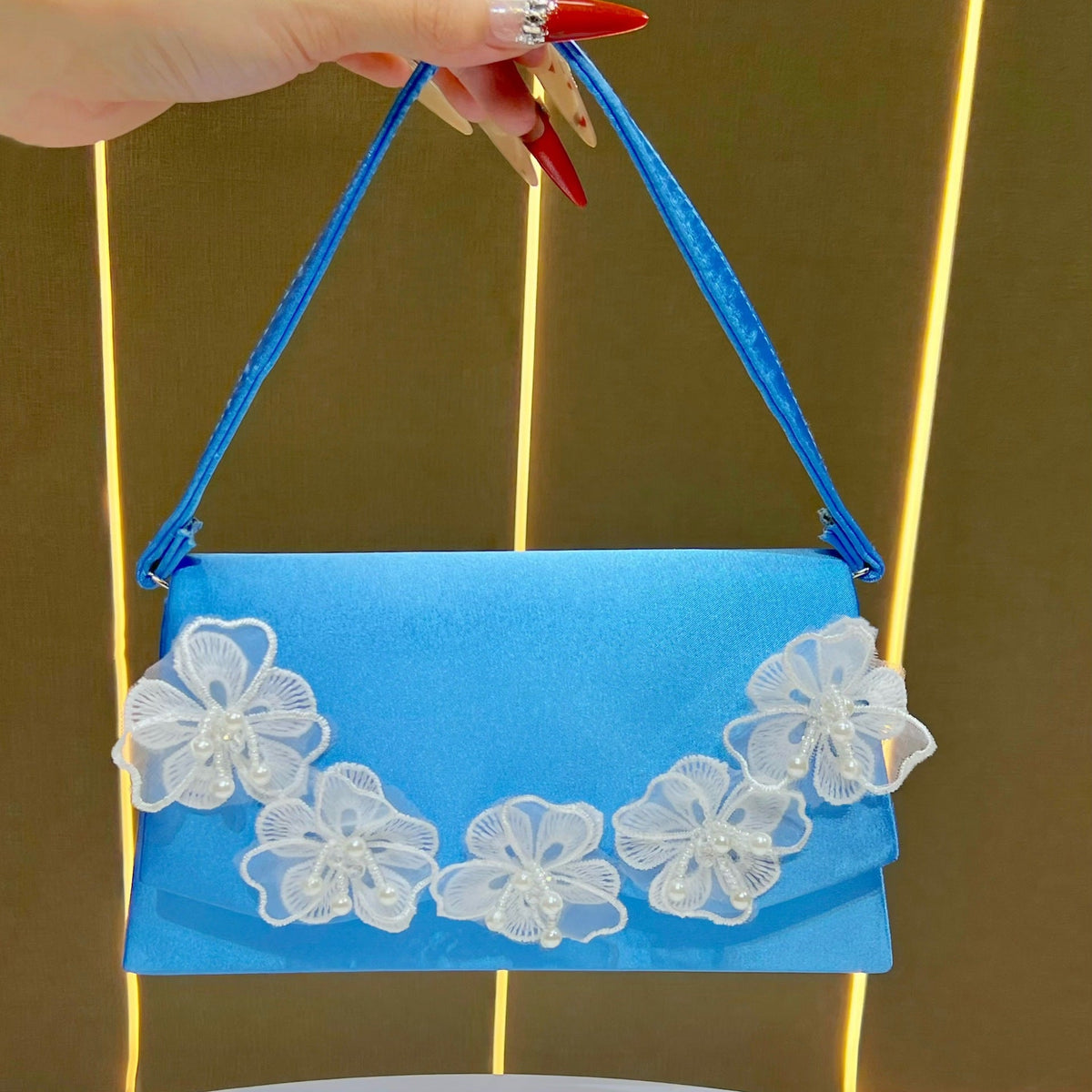 Floral-Accented Evening Handbag — product view 1