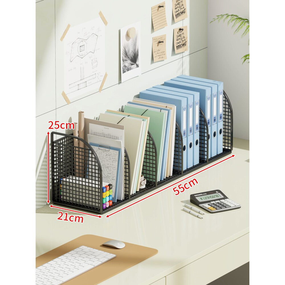 Multi-Tier Angled Metal Mesh Desktop File and Folder Organizer — product view 4