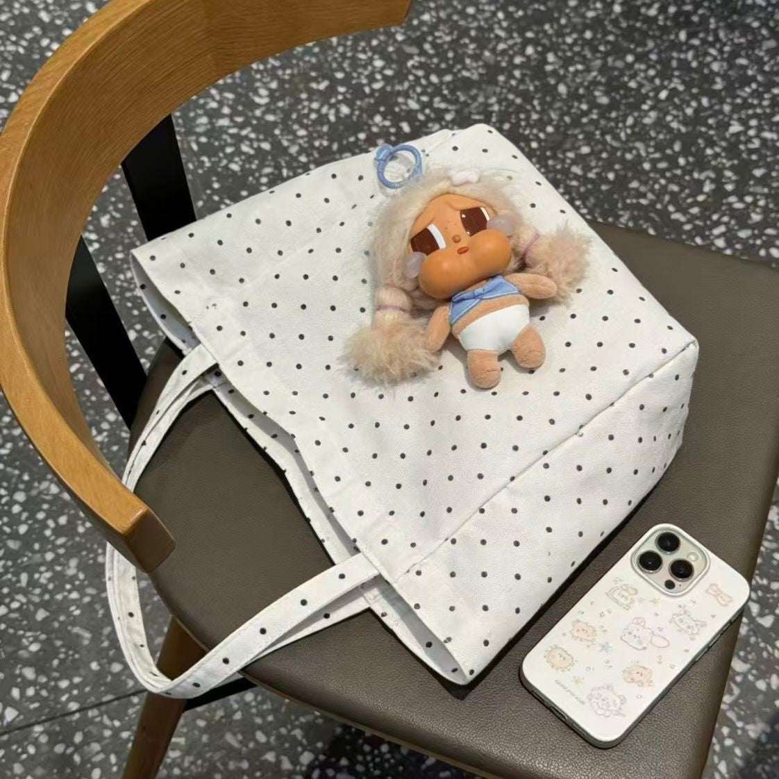Trendy cotton bag with dots LoungeYard — product view 3