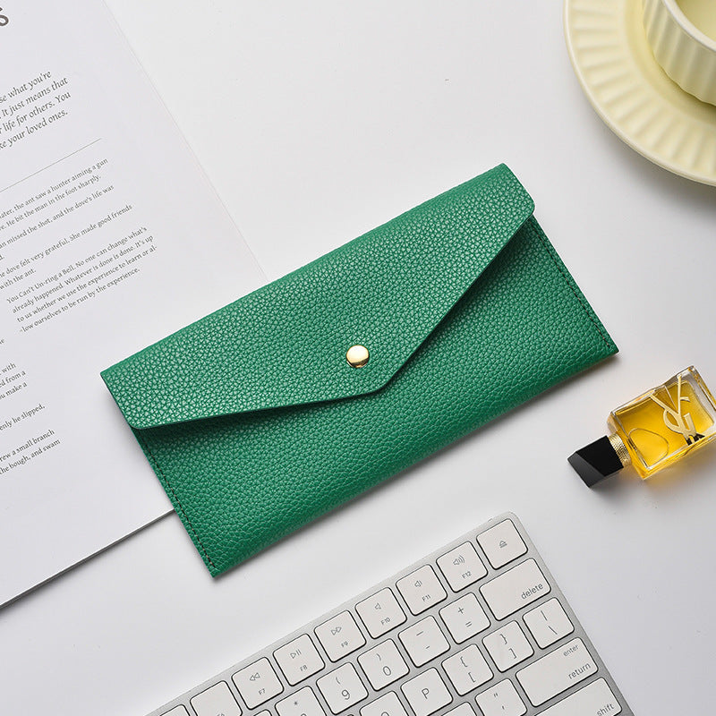 Elegant Textured Leather Clutch Wallet LoungeYard — product view 3