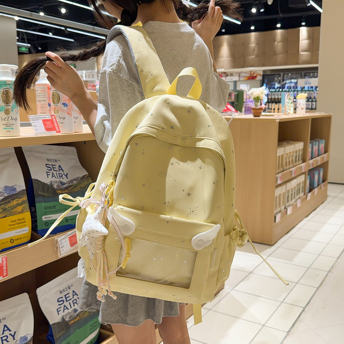 Cute Illustrated Design Backpack LoungeYard — product view 3