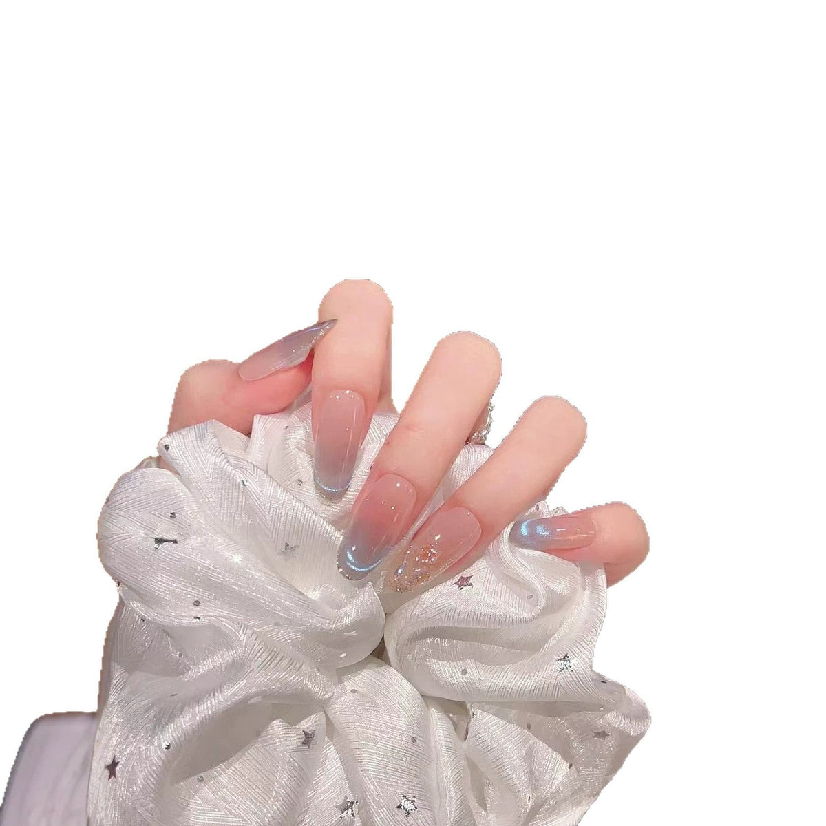 Elegant Ombre Nail Extensions with Crystal Accents — product view 5