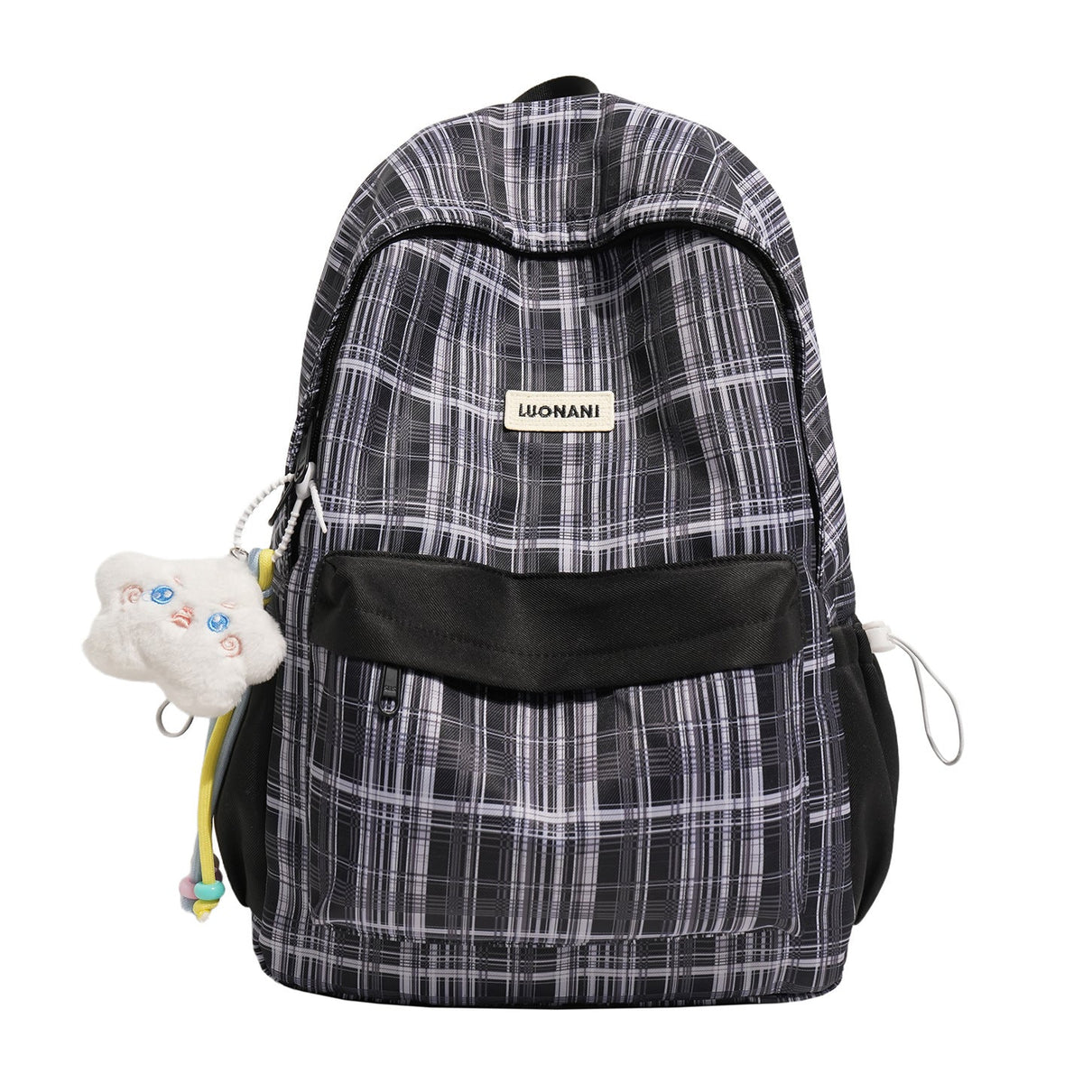 Chic Checked Casual Backpack LoungeYard — product view 5