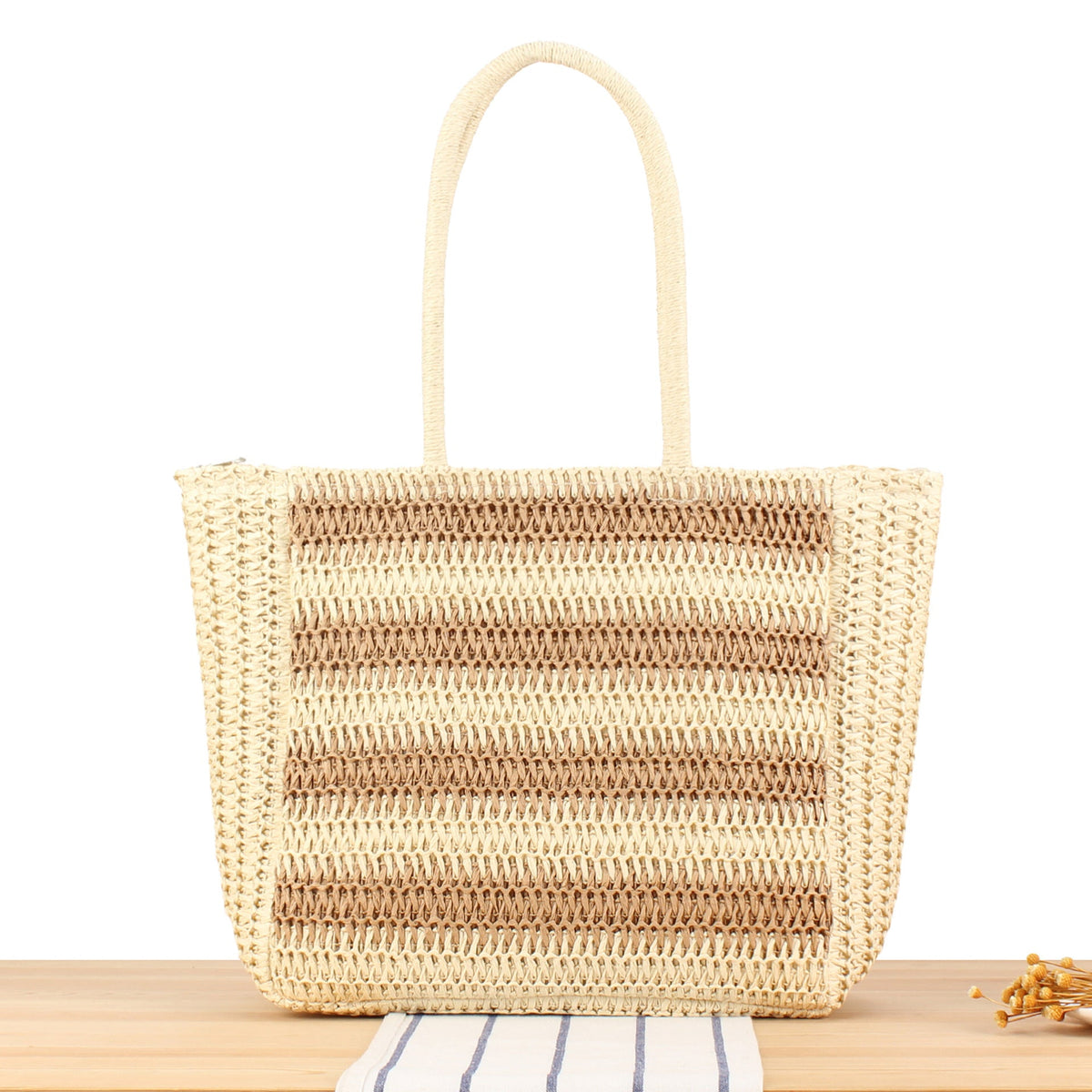 Beach bag with modern zebra pattern LoungeYard — product view 7
