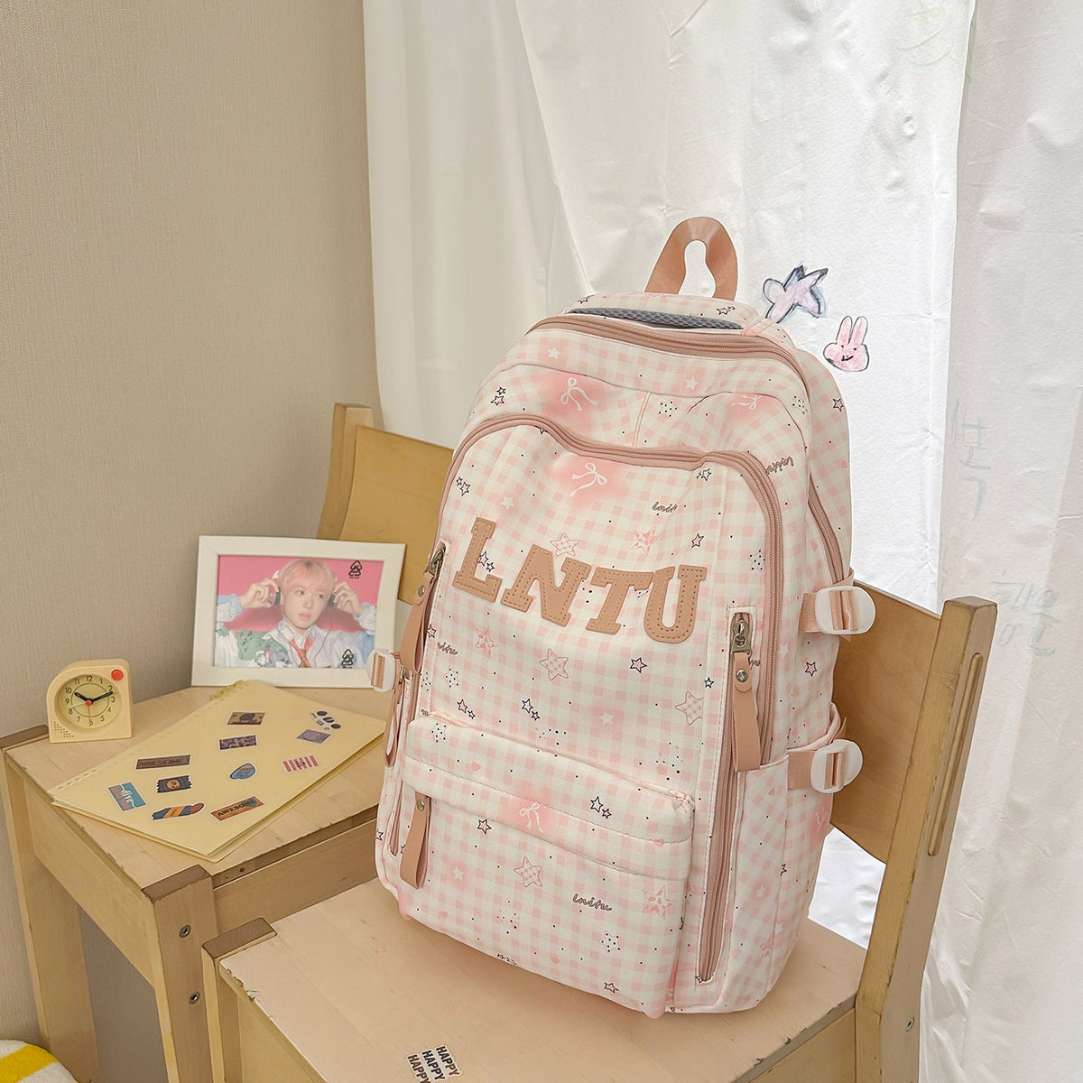 Playful Backpack with Multi-Pocket Design LoungeYard — product view 6