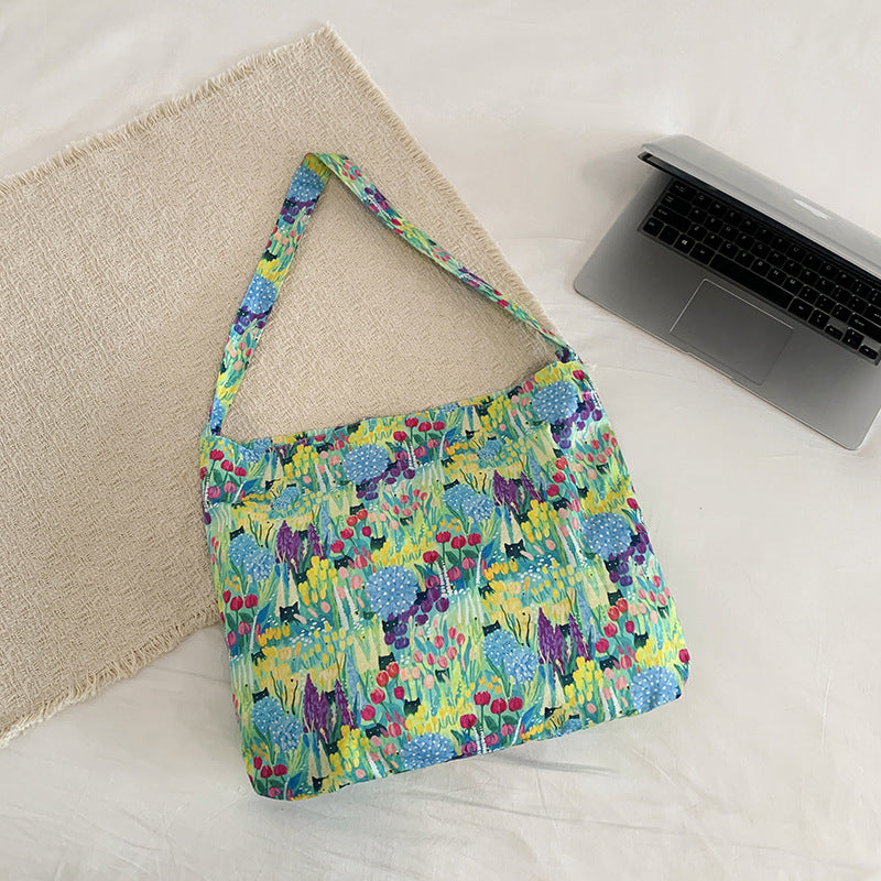 WoFloral Print Hobo Handbag LoungeYard — product view 4