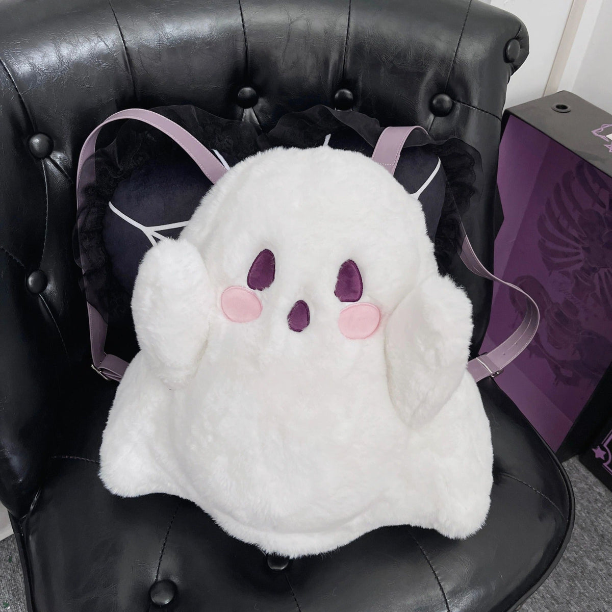 Cute Plush Ghost Backpack — product view 1