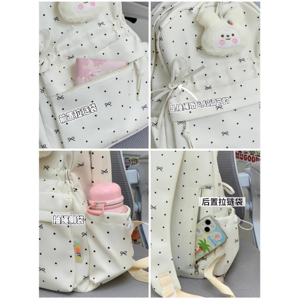 Stylish Polka Dot Casual Backpack LoungeYard — product view 4