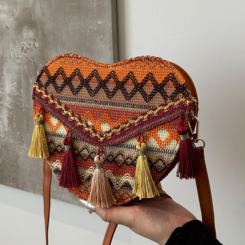 Bohemian Heart-Shaped Crossbody Bag — product view 7