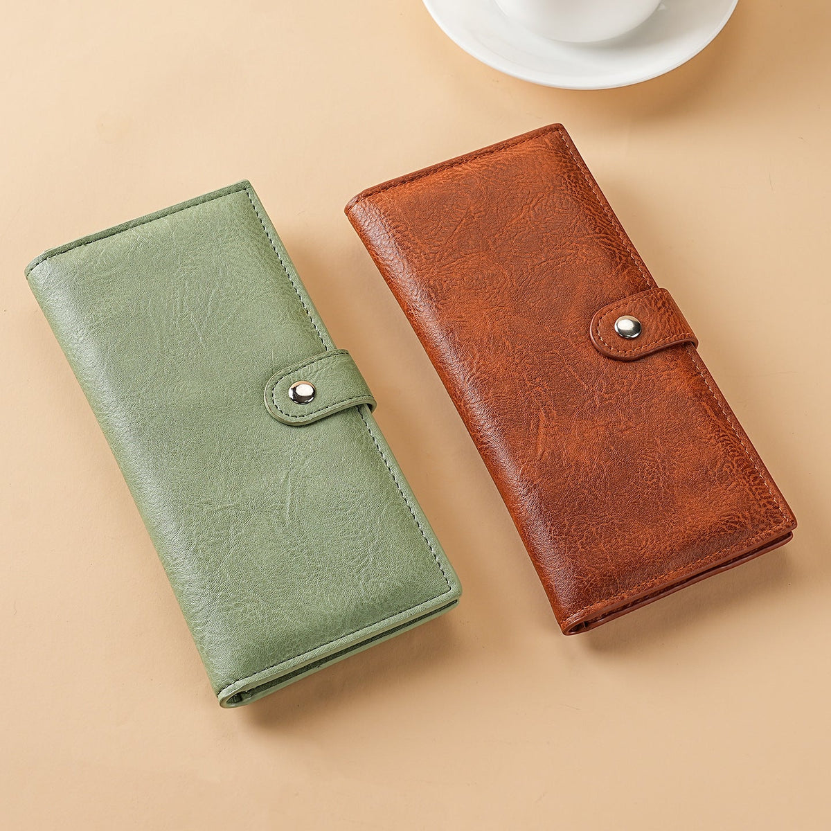 Elegant Textured Leather Long Wallet — product view 5