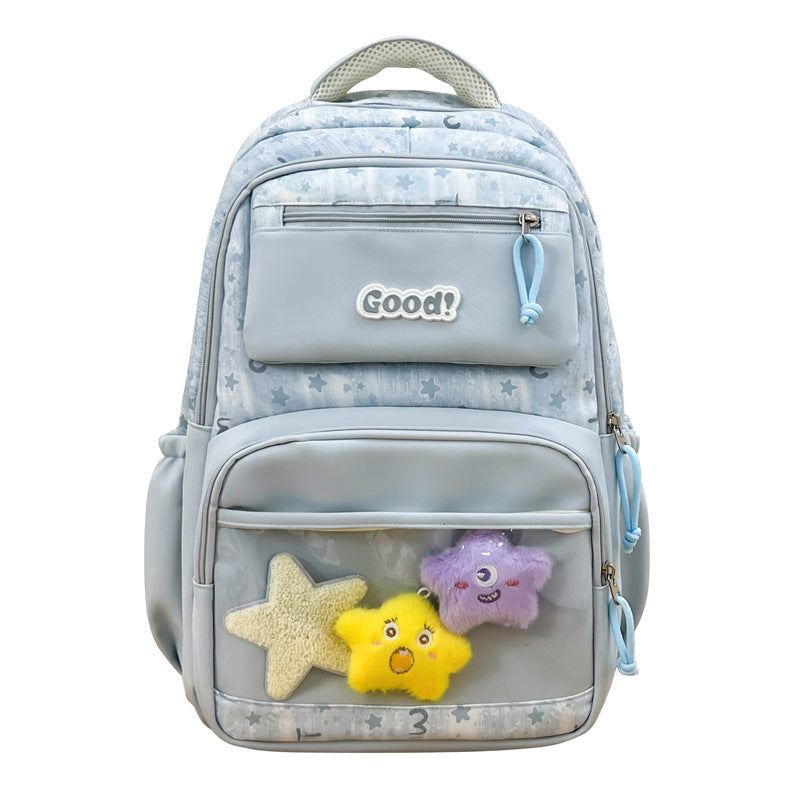 Children's Starry Print School Backpack LoungeYard — product view 4