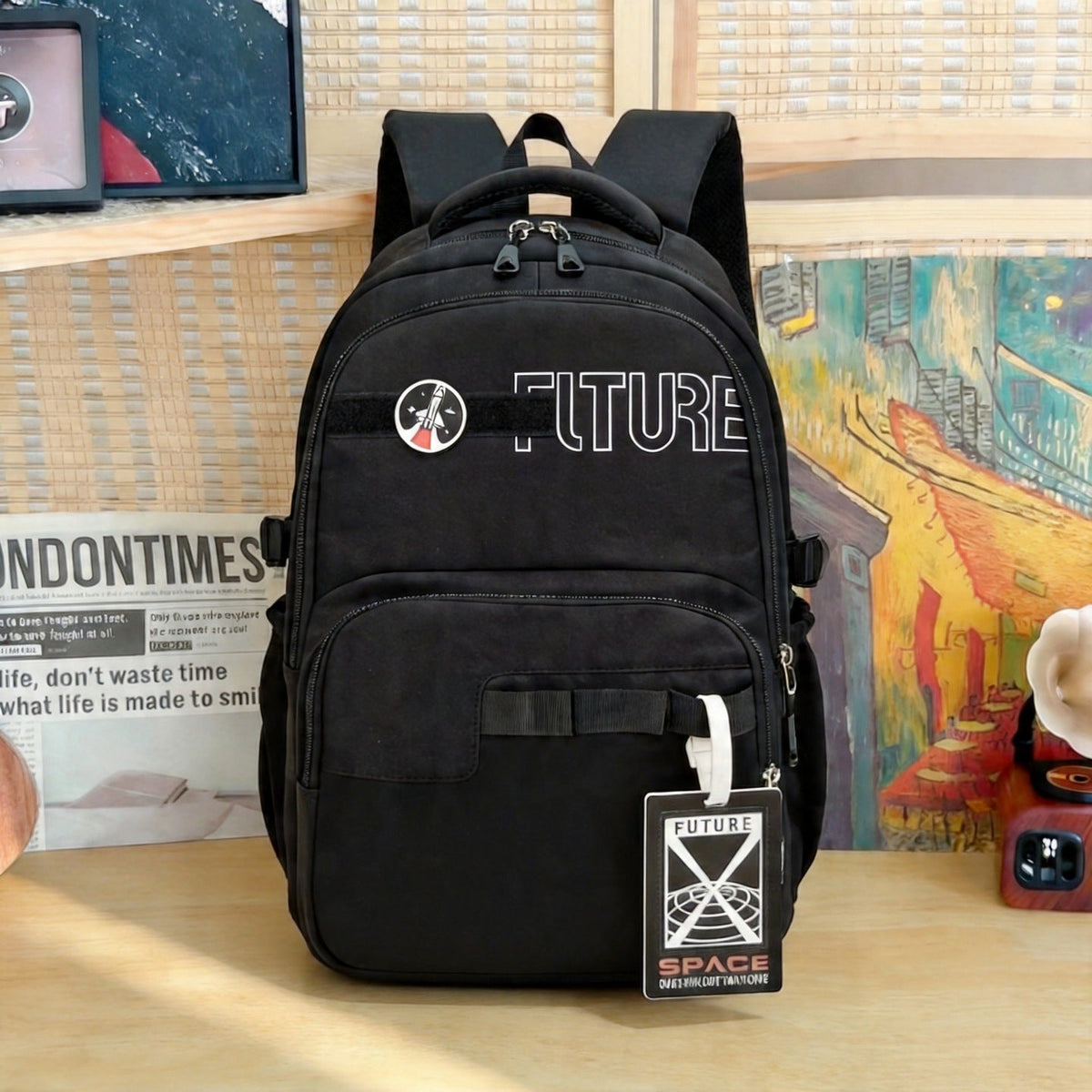 Futuristic Graphic Design Backpack LoungeYard — product view 3