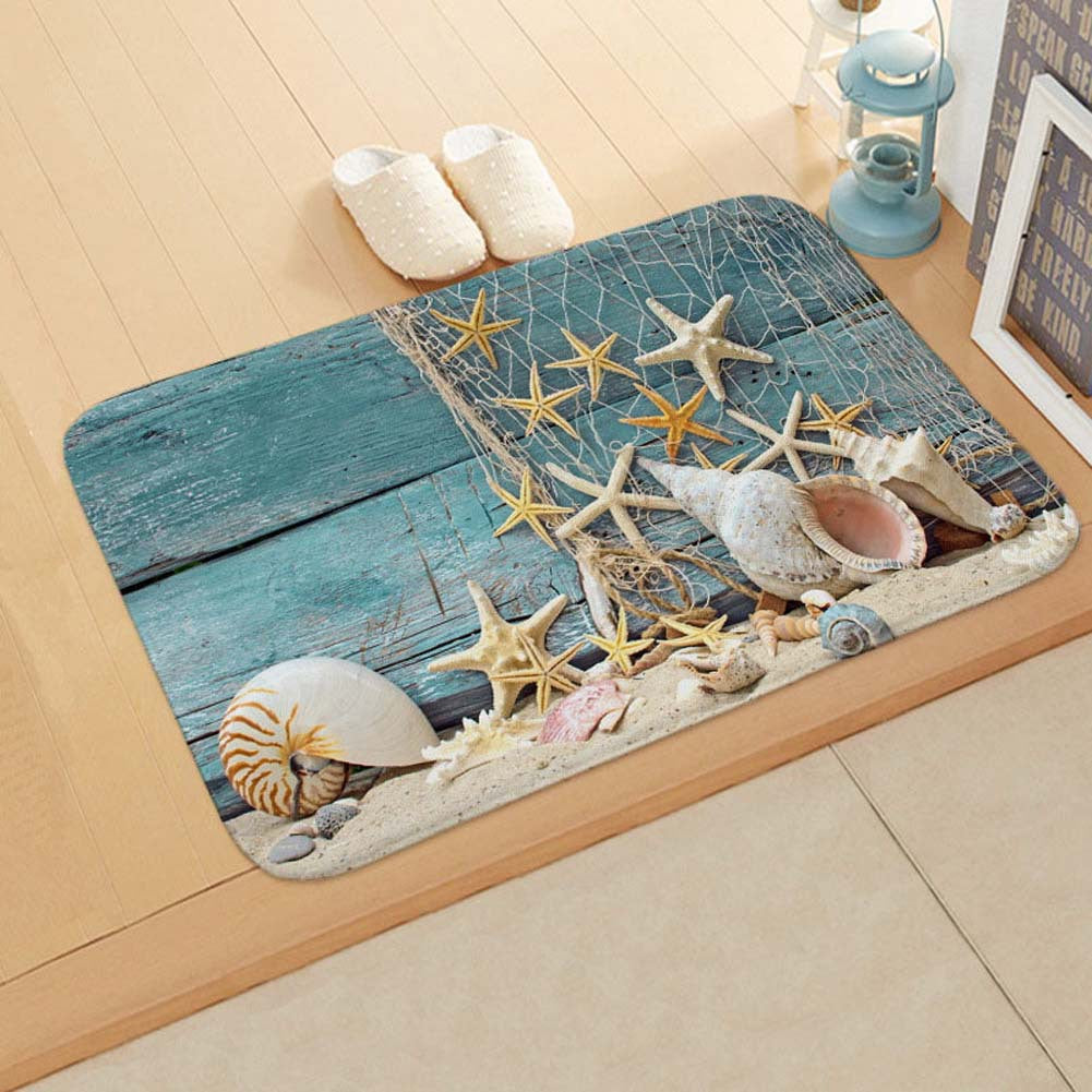 Coastal Nautical Bath Mat LoungeYard — product view 1