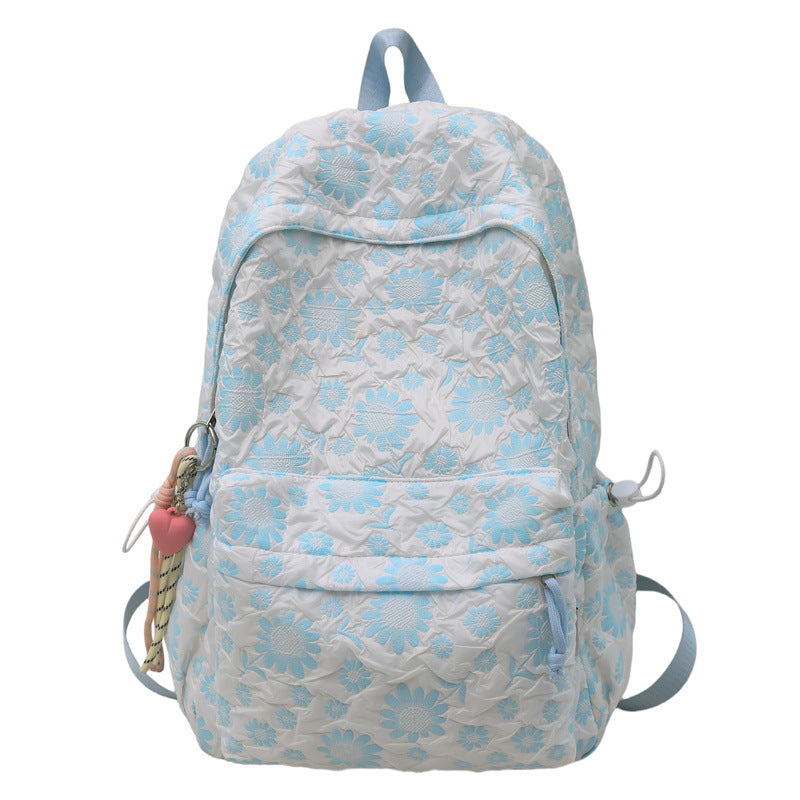 Floral Print Quilted Backpack — product view 3