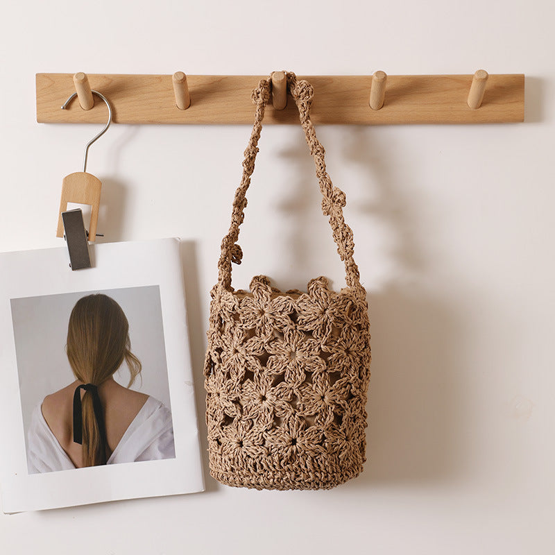 Handcrafted Macrame Bag In Floral Design LoungeYard — product view 6
