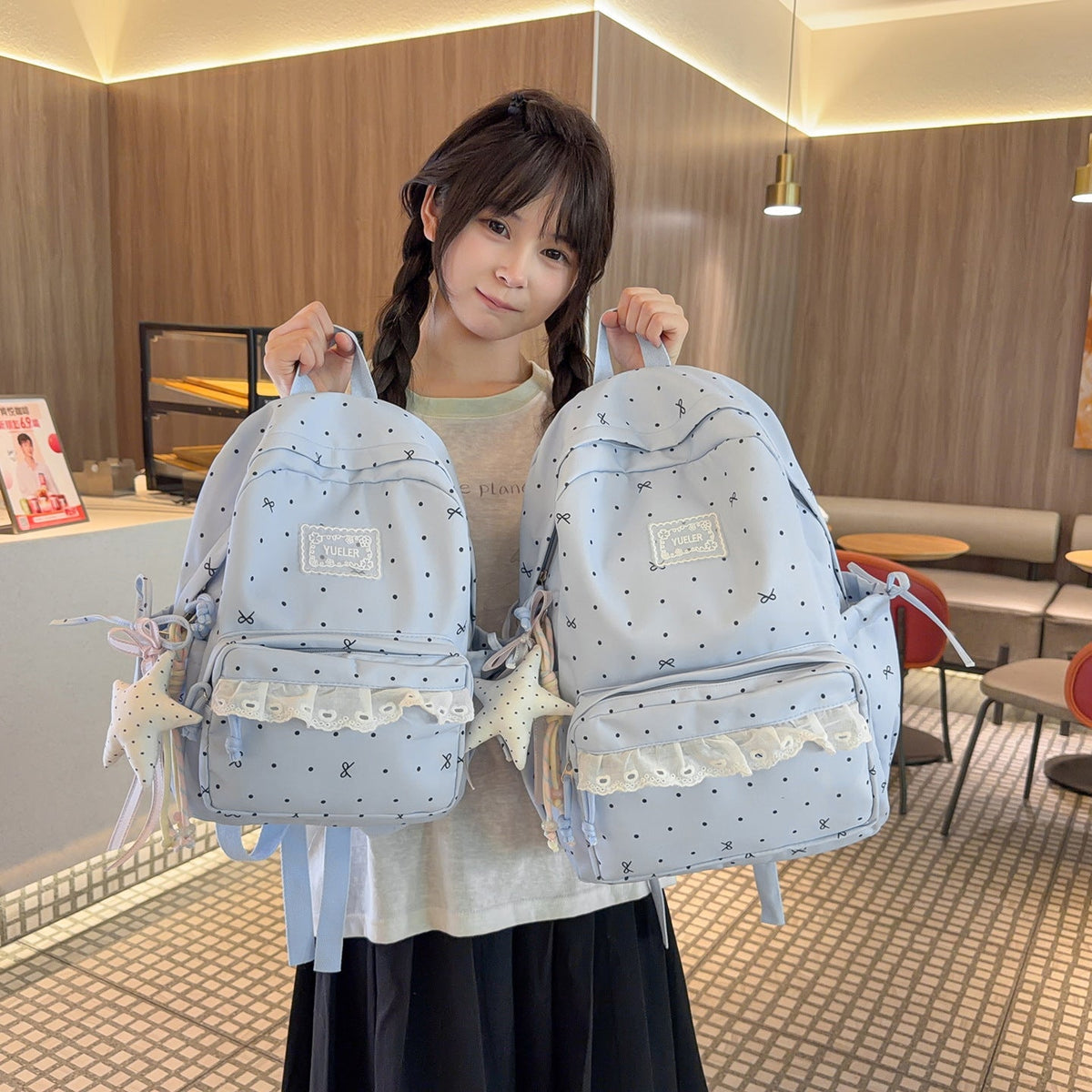 Adorable Polka Dot Backpack LoungeYard — product view 3
