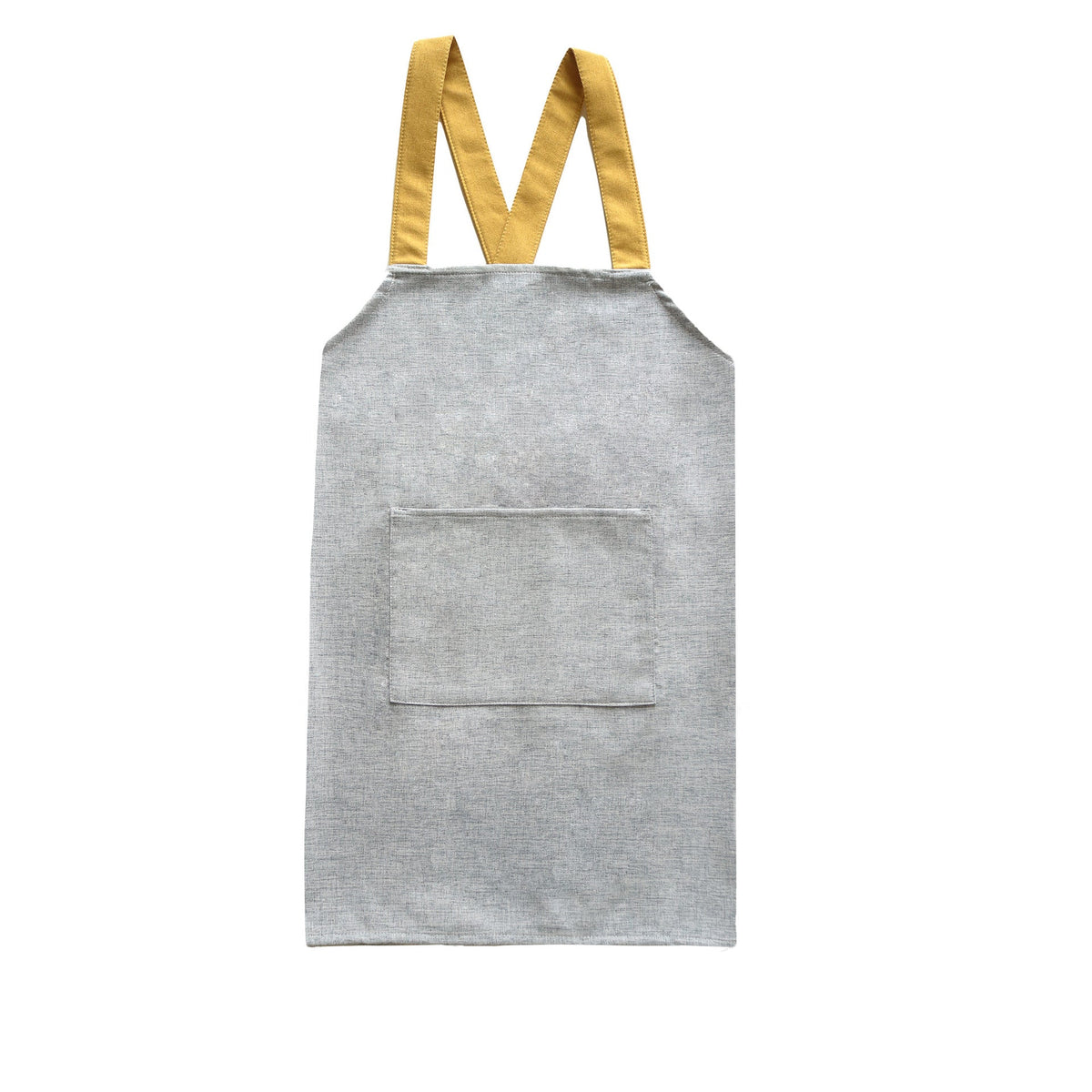 Apron with cross straps and large front pocket made of linen blend — product view 6