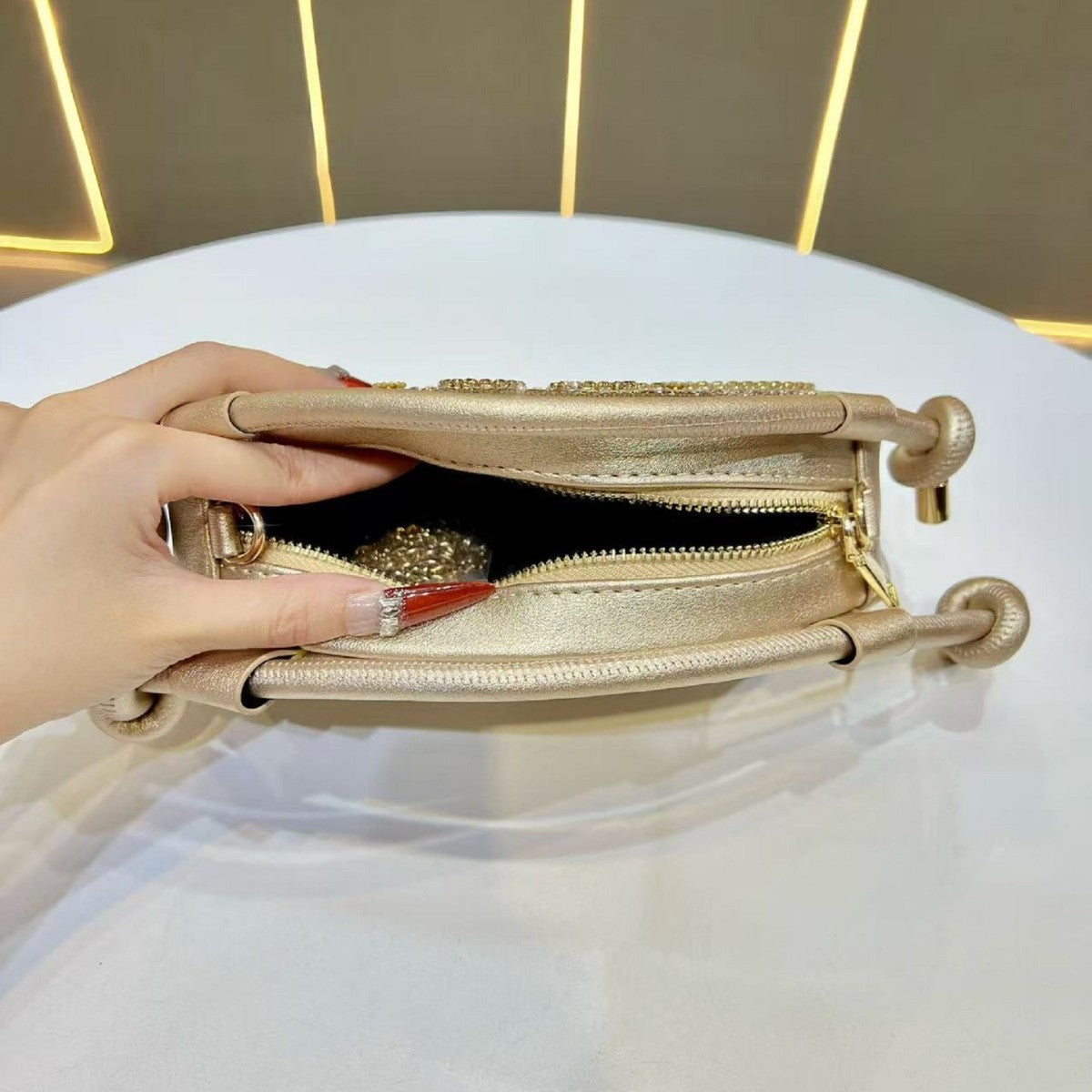 Rhinestone-Embellished Handbag — product view 3