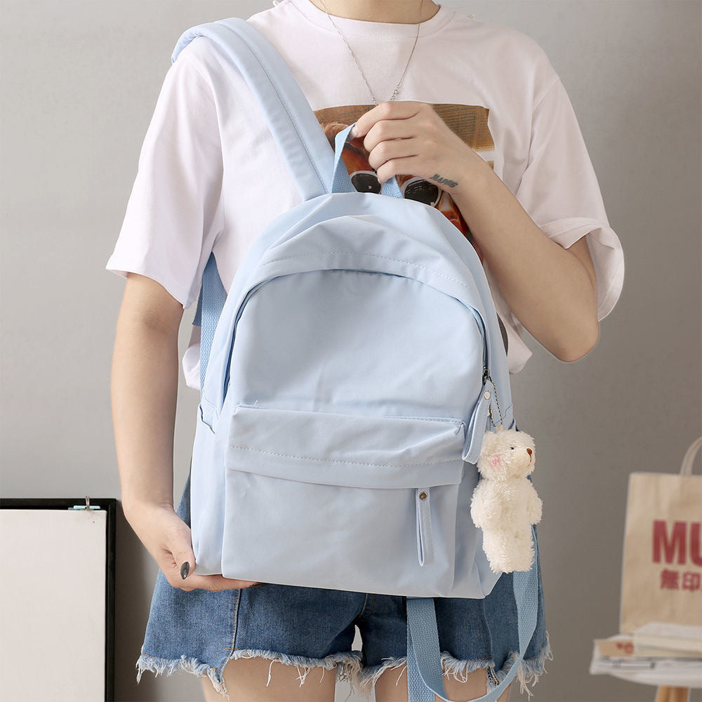Casual Backpack with Plush Keychain LoungeYard — product view 1