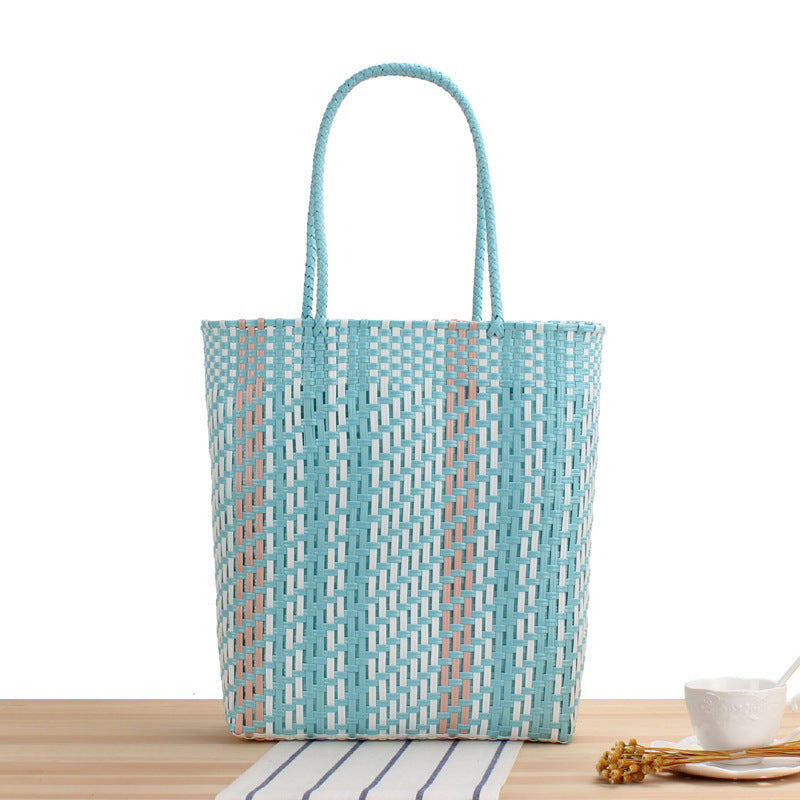 Braided beach bag with modern design and comfortable handles LoungeYard — product view 6