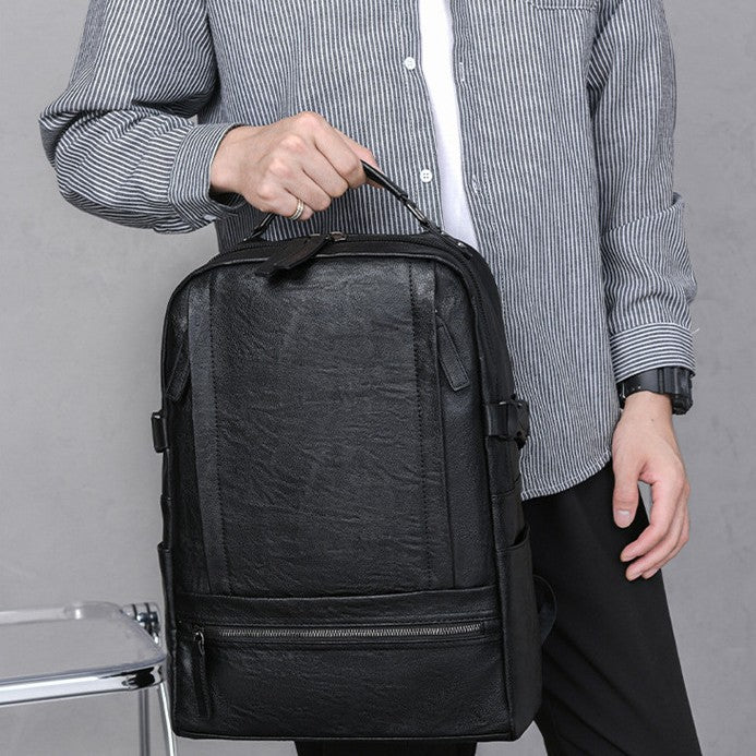 Premium Leather Backpack LoungeYard — product view 2
