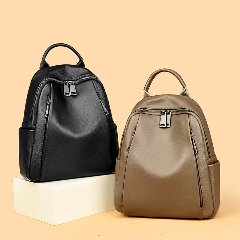 Premium Soft Leather Backpack LoungeYard — product view 3