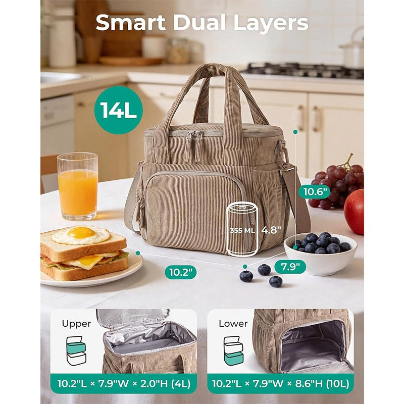 Insulated Multi-Compartment Lunch Cooler Tote LoungeYard — product view 2