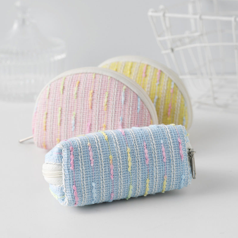 Textured Fabric Zippered Cosmetic Case — product view 4