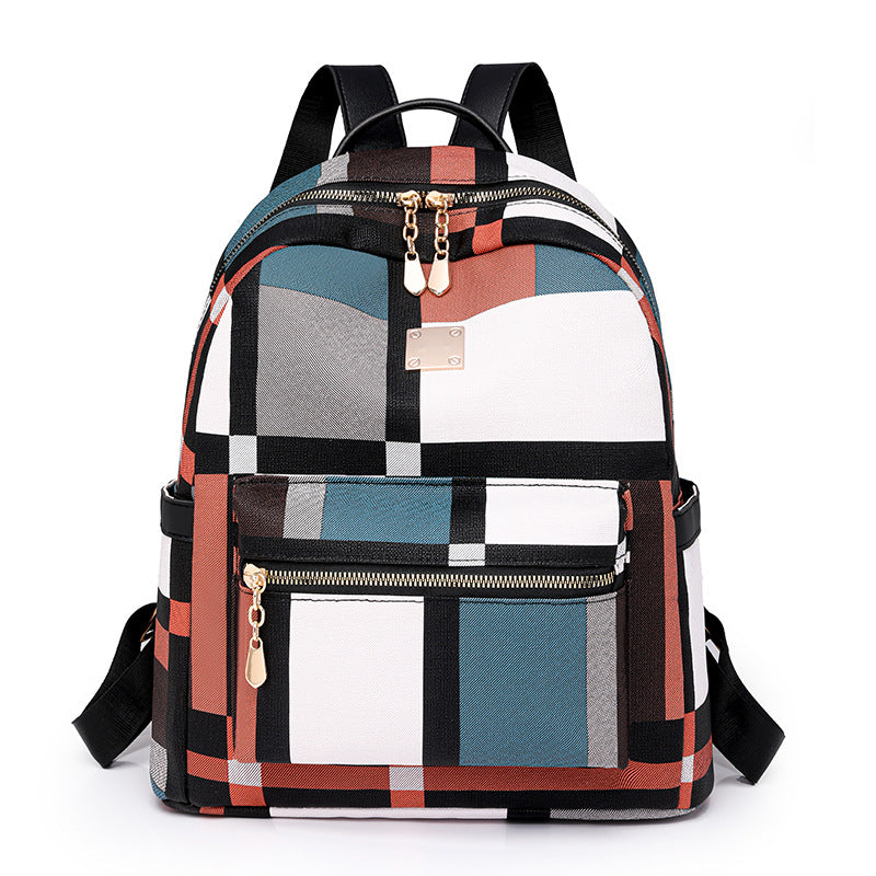 Stylish Plaid Patterned Backpack — product view 1